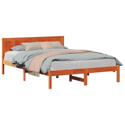 vidaXL Bed Frame Brown 160 x 200 cm Solid Pine wood