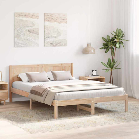 vidaXL Bed Frame Brown 150 x 200 cm Solid Pine wood