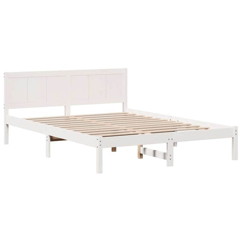 vidaXL Bed Frame White 150 x 200 cm Solid Pine wood