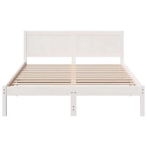 vidaXL Bed Frame White 150 x 200 cm Solid Pine wood