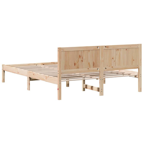 vidaXL Bed Frame Brown 140 x 200 cm Solid Pine wood