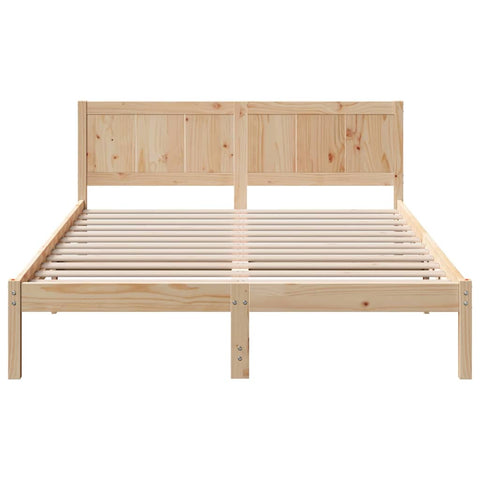vidaXL Bed Frame Brown 140 x 200 cm Solid Pine wood