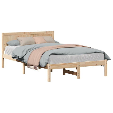 vidaXL Bed Frame Brown 120 x 200 cm Solid Pine wood