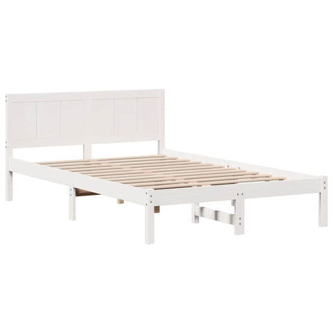 vidaXL Bed Frame White 120 x 200 cm Solid Pine wood