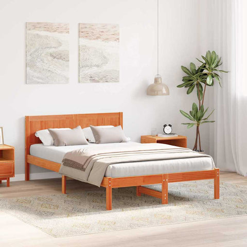vidaXL Bed Frame Brown 120 x 200 cm Solid Pine wood