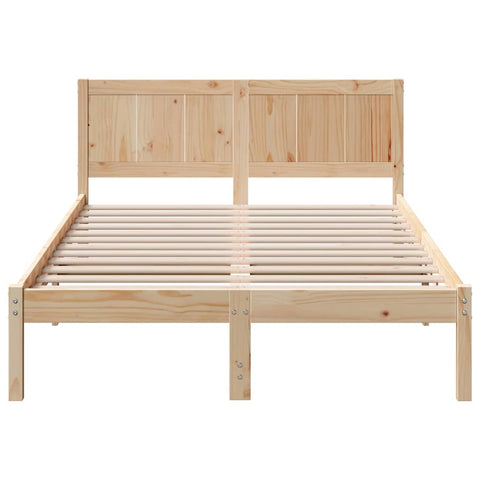 vidaXL Bed Frame Brown 140 x 190 cm Solid Pine wood