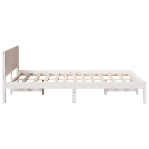vidaXL Bed Frame White 140 x 190 cm Solid Pine wood