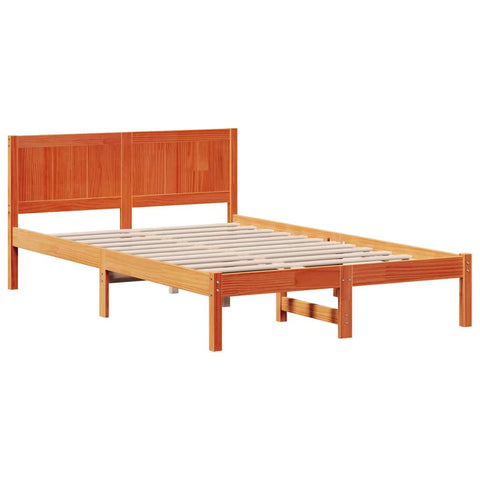 vidaXL Bed Frame Brown 140 x 190 cm Solid Pine wood