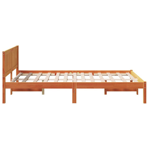 vidaXL Bed Frame Brown 135 x 190 cm Solid Pine wood
