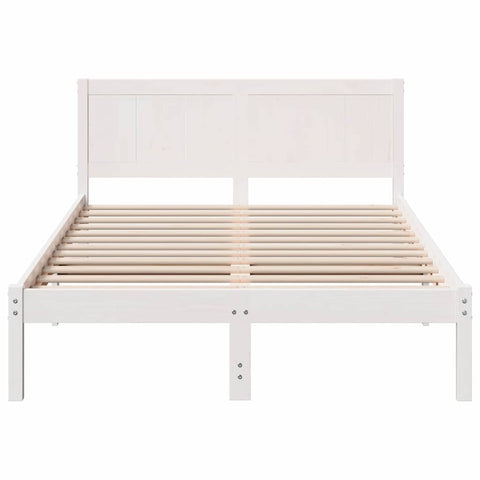 vidaXL Bed Frame White 120 x 190 cm Solid Pine wood