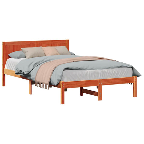 vidaXL Bed Frame Brown 120 x 190 cm Solid Pine wood