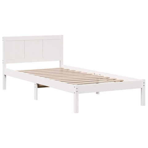 vidaXL Bed Frame White 80 x 200 cm Solid Pine wood