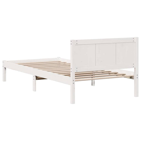 vidaXL Bed Frame White 80 x 200 cm Solid Pine wood