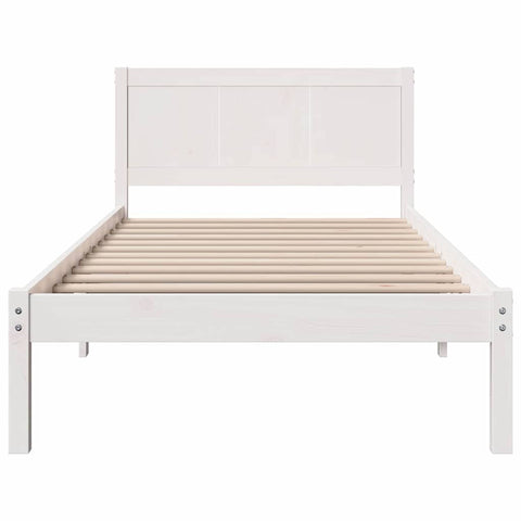 vidaXL Bed Frame White 80 x 200 cm Solid Pine wood