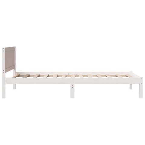 vidaXL Bed Frame White 90 x 200 cm Solid Pine wood