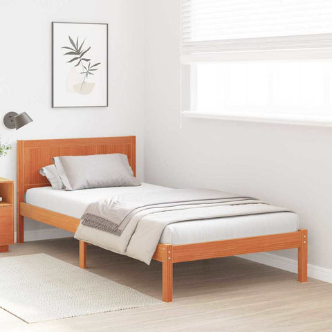 vidaXL Bed Frame Brown 100 x 200 cm Solid Pine wood