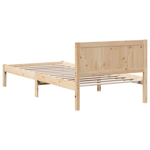 vidaXL Bed Frame Brown 75 x 190 cm Solid Pine wood