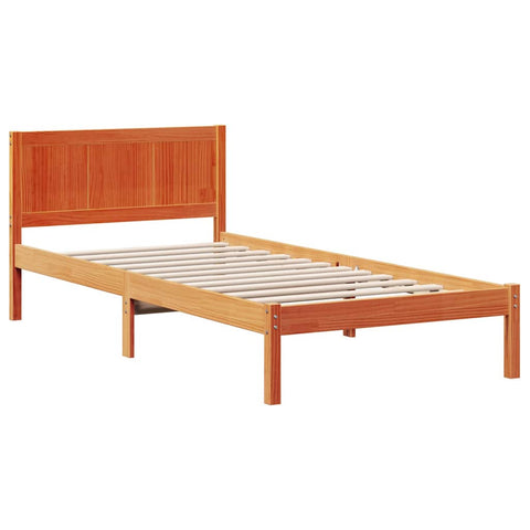 vidaXL Bed Frame Brown 75 x 190 cm Solid Pine wood