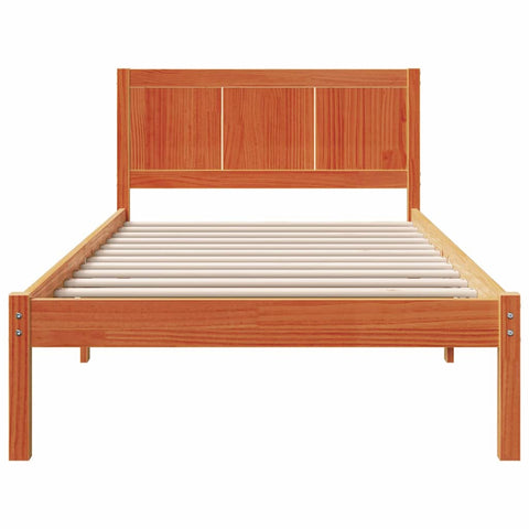 vidaXL Bed Frame Brown 75 x 190 cm Solid Pine wood