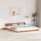 vidaXL Floor Bed Frame with Bedside Tables Wax Brown 180x200cm Solid Wood