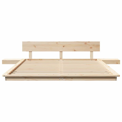 vidaXL Floor Bed Frame with Bedside Tables 150x200cm Solid Wood