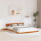vidaXL Floor Bed Frame with Bedside Tables Wax Brown 150x200cm Solid Wood