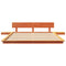 vidaXL Floor Bed Frame with Bedside Tables Wax Brown 150x200cm Solid Wood