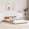 vidaXL Floor Bed Frame with Bedside Tables Wax Brown 120x200cm Solid Wood