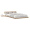 vidaXL Floor Bed Frame with Side Tables 135x190cm Solid Wood