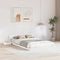vidaXL Floor Bed Frame with Bedside Tables White 135x190cm Solid Wood