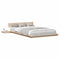 vidaXL Floor Bed Frame with Bedside Tables 120x190cm Solid Wood