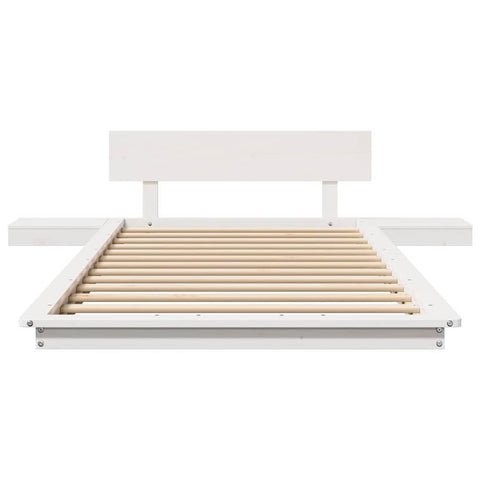 vidaXL Bed Frame with Headboard with Storage White 100 x 200 cm Wood