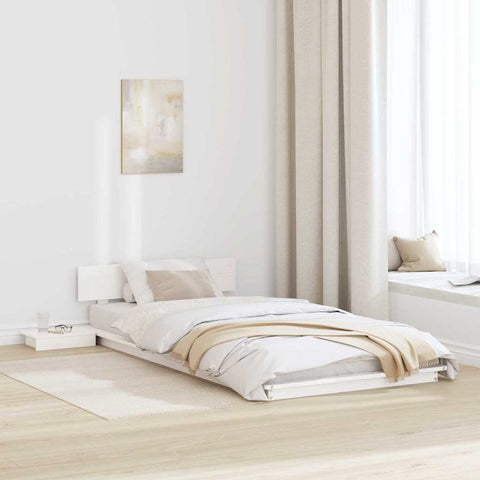 vidaXL Bed Frame White 90 x 200 cm Wood