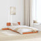 vidaXL Floor Bed Frame with Bedside Tables Wax Brown 90x200cm Solid Wood