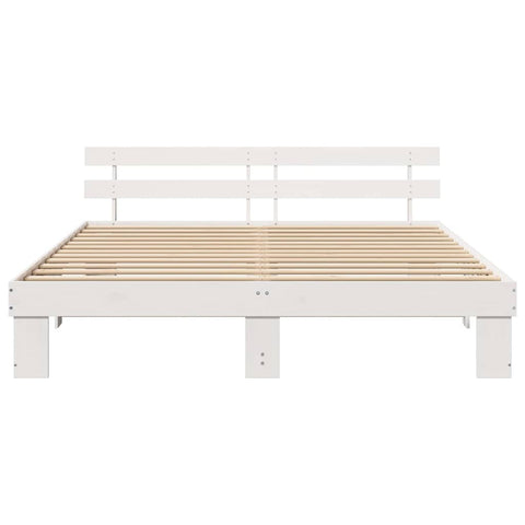 vidaXL Bed Frame with Headboard White 200 x 200 cm