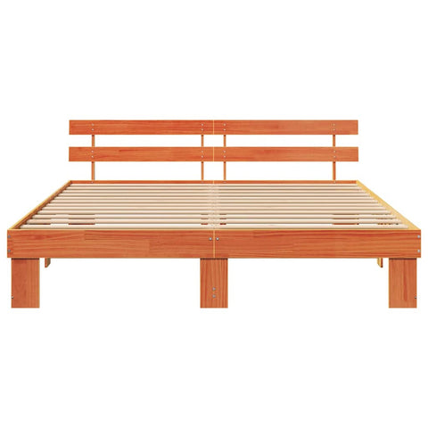 vidaXL Bed Frame with Headboard Brown 200 x 200 cm