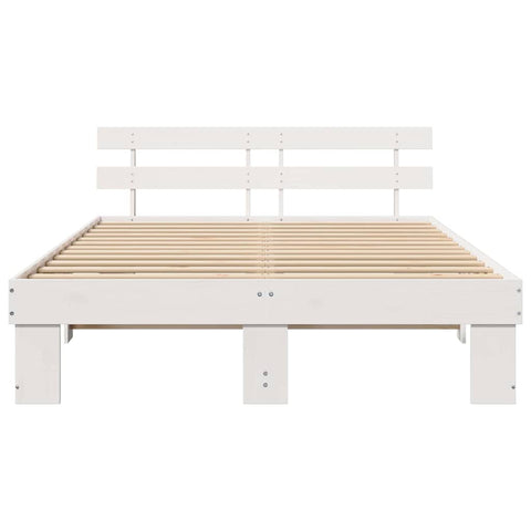 vidaXL Bed Frame with Headboard White 160 x 200 cm