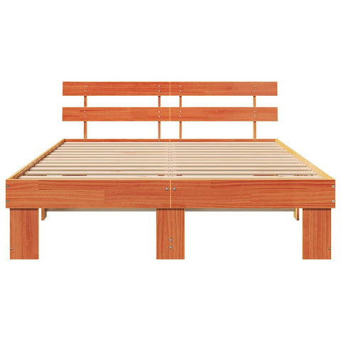 vidaXL Bed Frame with Headboard Brown 140 x 200 cm