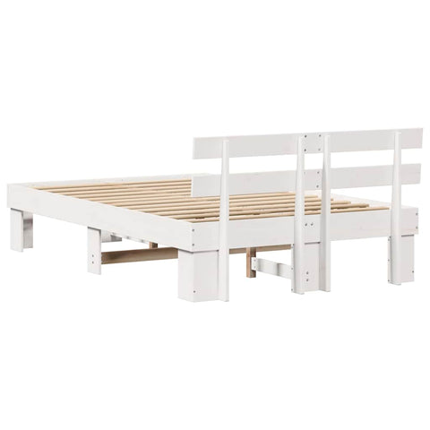vidaXL Bed Frame with Headboard with Drawer White 120 x 200 cm