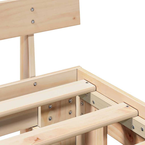 vidaXL Bed Frame with Headboard Brown 140 x 190 cm