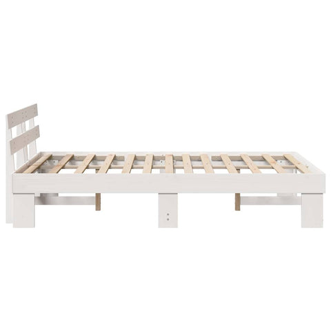 vidaXL Bed Frame with Headboard White 120 x 190 cm