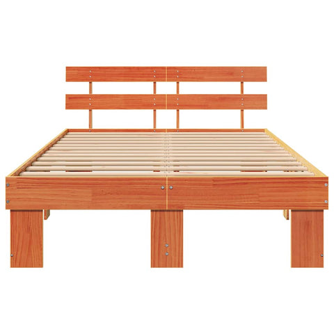 vidaXL Bed Frame with Headboard Brown 120 x 190 cm