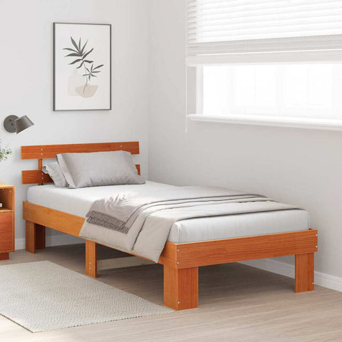vidaXL Bed Frame with Headboard Brown 100 x 200 cm