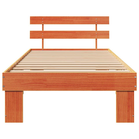 vidaXL Bed Frame with Headboard Brown 90 x 200 cm