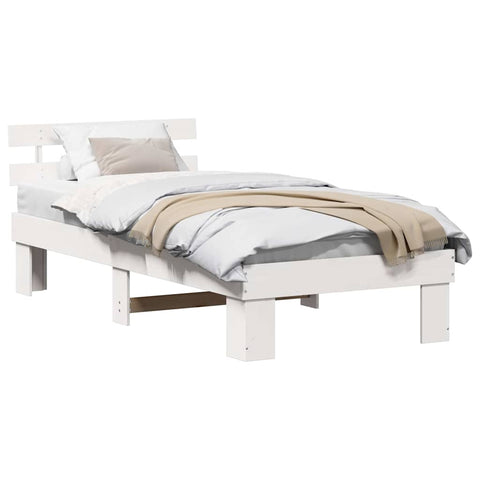 vidaXL Bed Frame with Headboard White 80 x 200 cm