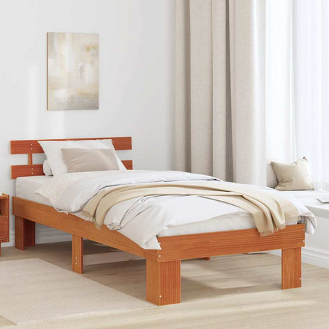 vidaXL Bed Frame with Headboard Brown 80 x 200 cm