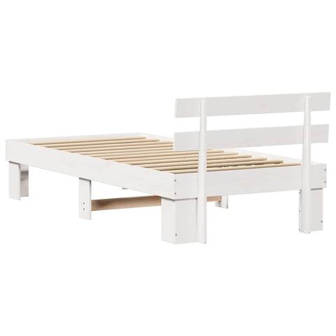 vidaXL Bed Frame with Headboard White 90 x 190 cm