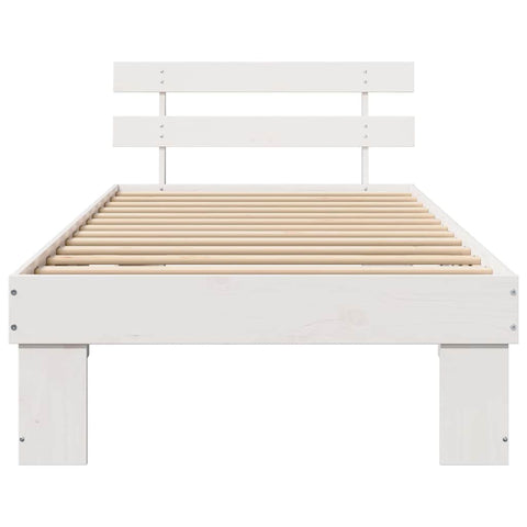 vidaXL Bed Frame with Headboard White 90 x 190 cm