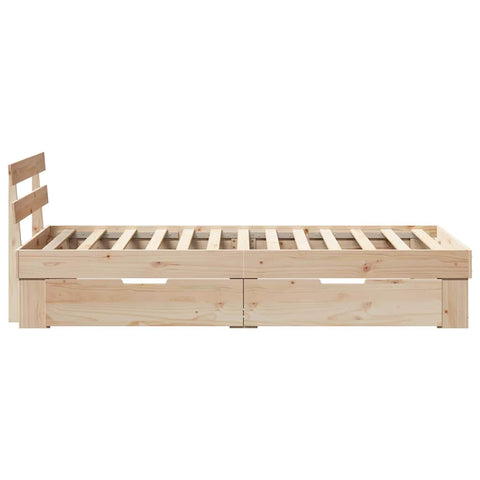 vidaXL Bed Frame with Headboard Brown 80 x 200 cm Solid pine wood