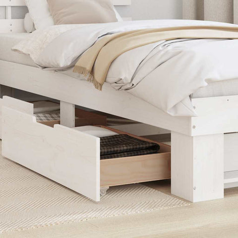 vidaXL Bed Frame with Headboard White 80 x 200 cm Solid pine wood